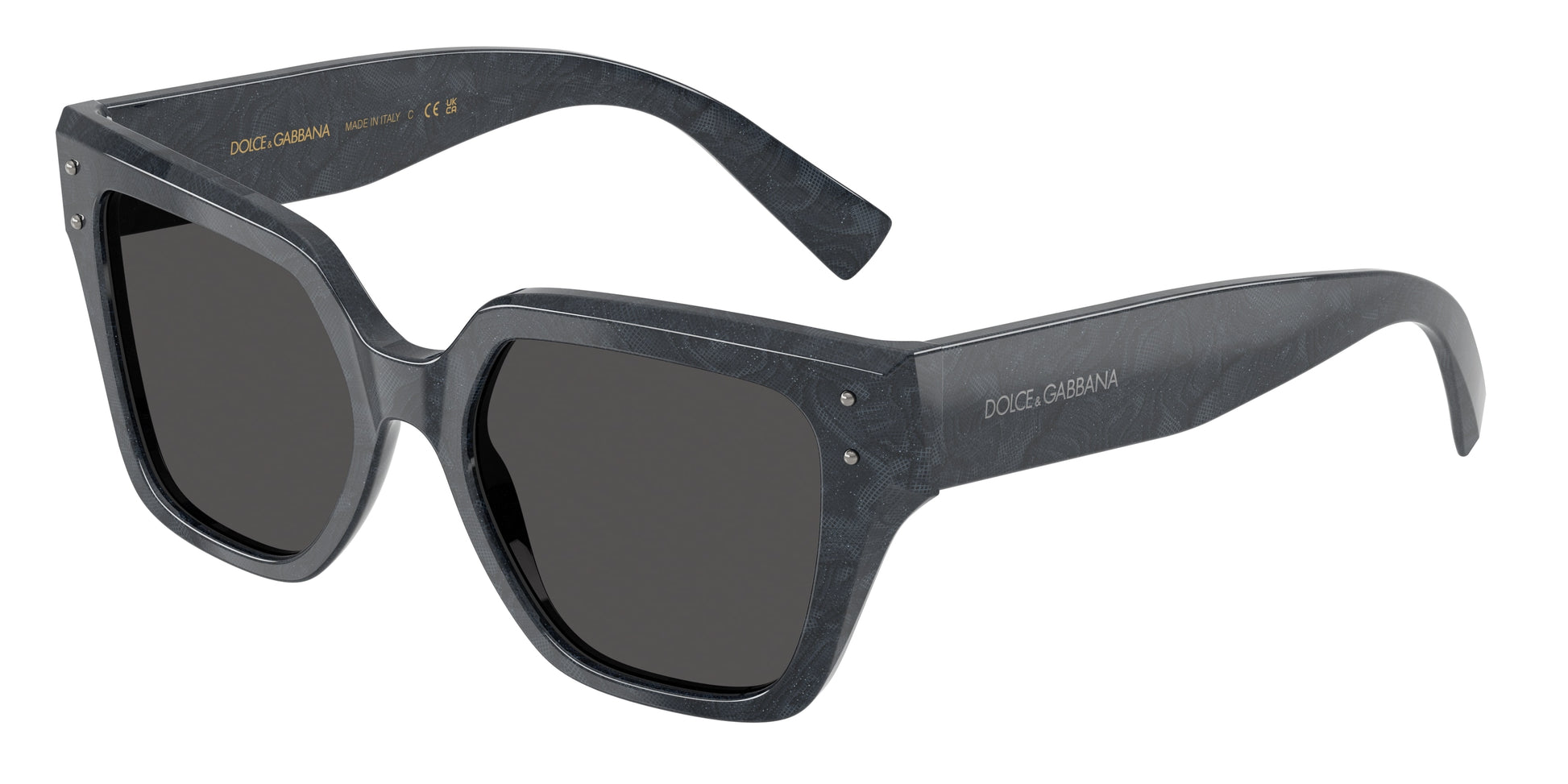 DOLCE & GABBANA DG4471 Square Sunglasses  344187-Grey Lace 52-145-18 - Color Map Multicolor