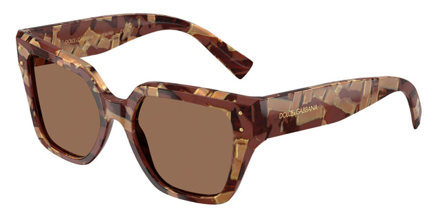 DOLCE & GABBANA DG4471 Square Sunglasses  346273-Pearl Havana Brown 52-145-18 - Color Map Brown