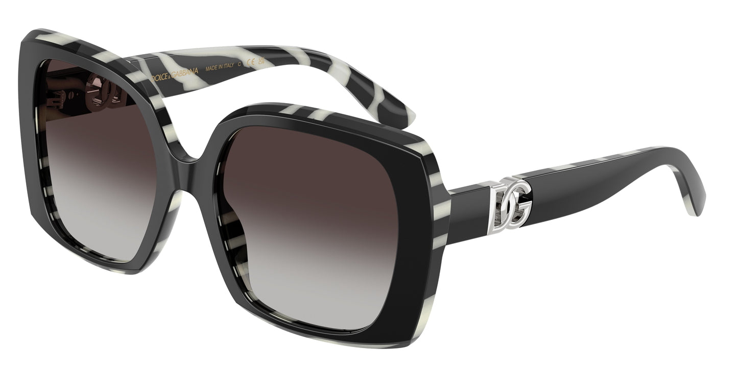 DOLCE & GABBANA DG4475 Square Sunglasses  33728G-Black On Zebra 56-145-19 - Color Map Black