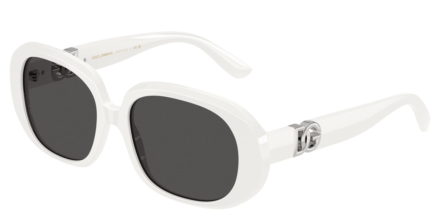 DOLCE & GABBANA DG4476 Oval Sunglasses  331287-White 56-145-17 - Color Map White