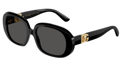 DOLCE & GABBANA DG4476 Oval Sunglasses  501/87-Black 56-145-17 - Color Map Black