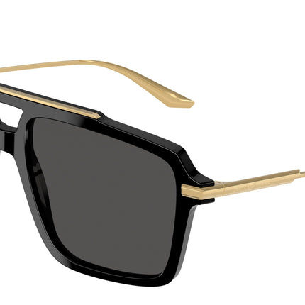 DOLCE & GABBANA DG4477 Pilot Sunglasses  501/87-Black 56-145-17 - Color Map Black