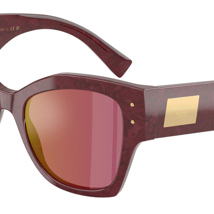 DOLCE & GABBANA DG4478F Cat Eye Sunglasses  3442D0-Bordeaux Lace 53-140-20 - Color Map Multicolor