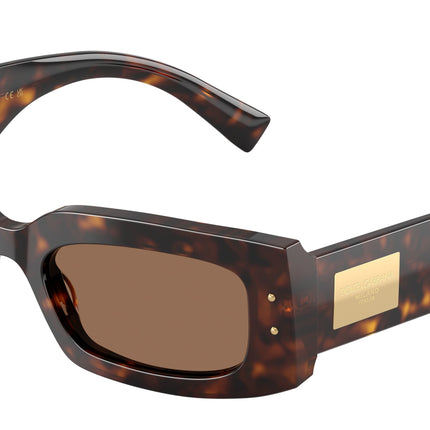 DOLCE & GABBANA DG4479 Rectangle Sunglasses  502/73-Havana 55-140-20 - Color Map Tortoise