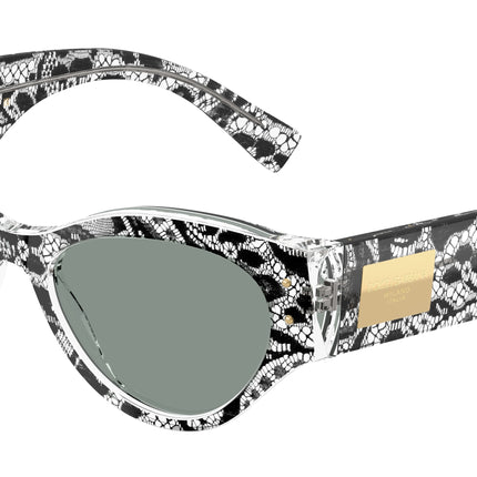 DOLCE & GABBANA DG4480F Butterfly Sunglasses  3287/1-Black Lace 53-140-19 - Color Map Black