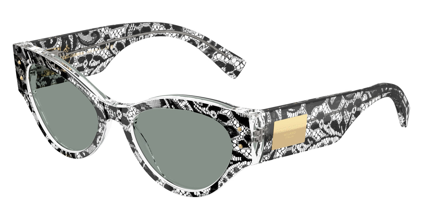 DOLCE & GABBANA DG4480F Butterfly Sunglasses  3287/1-Black Lace 53-140-19 - Color Map Black