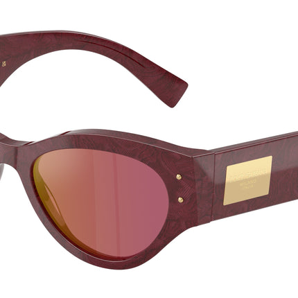DOLCE & GABBANA DG4480 Butterfly Sunglasses  3442D0-Bordeaux Lace 53-140-19 - Color Map Multicolor