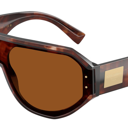 DOLCE & GABBANA DG4481F Pilot Sunglasses  322273-Dark Red Havana 0-140-147 - Color Map Red