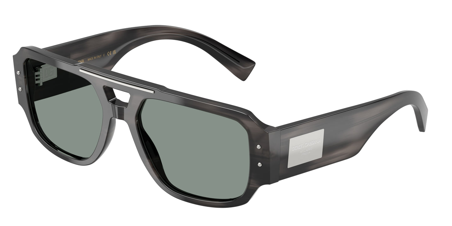 DOLCE & GABBANA DG4482F Pilot Sunglasses  3440/1-Striped Grey 57-140-18 - Color Map Grey