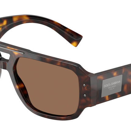DOLCE & GABBANA DG4482F Pilot Sunglasses  502/73-Havana 57-140-18 - Color Map Tortoise