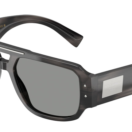 DOLCE & GABBANA DG4482 Pilot Sunglasses  3440/1-Striped Grey 57-140-18 - Color Map Grey
