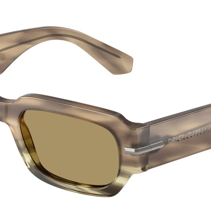 DOLCE & GABBANA DG4485F Rectangle Sunglasses  3439/2-Havana Green 54-145-19 - Color Map Brown