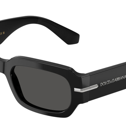 DOLCE & GABBANA DG4485F Rectangle Sunglasses  501/87-Black 54-145-19 - Color Map Black
