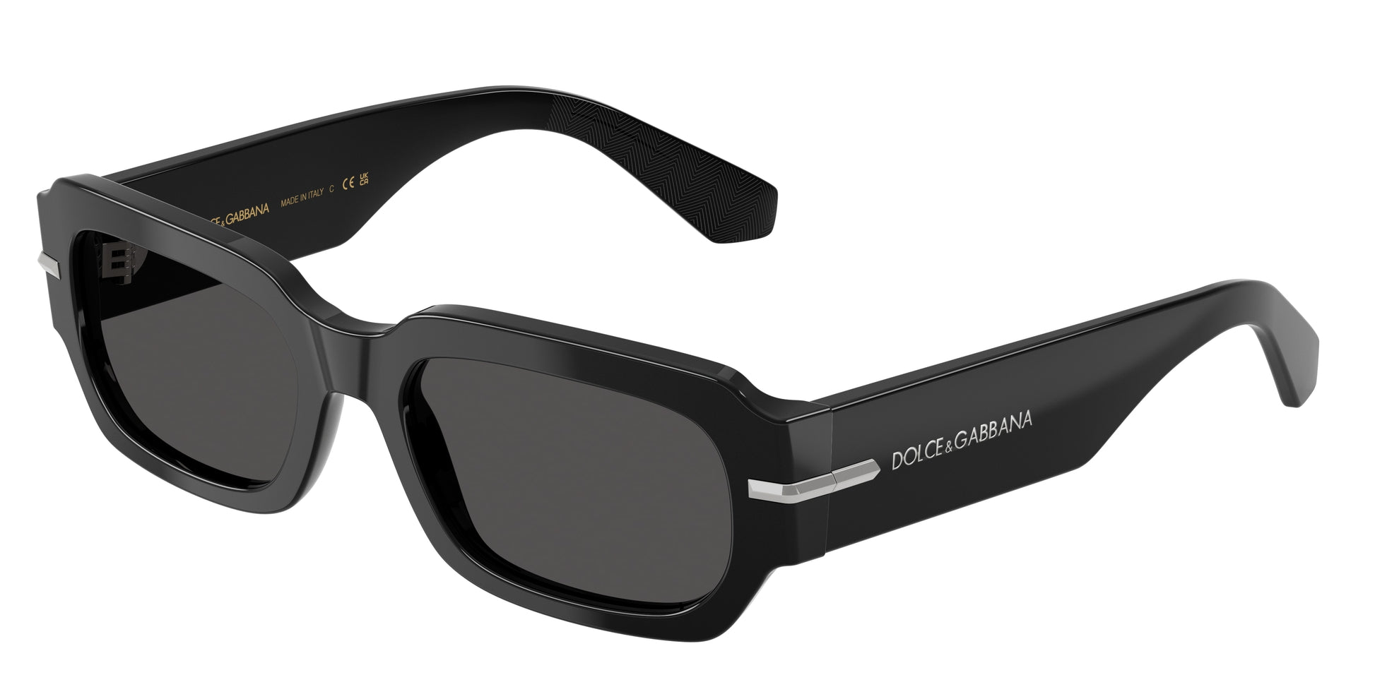 DOLCE & GABBANA DG4485 Rectangle Sunglasses  501/87-Black 54-145-19 - Color Map Black