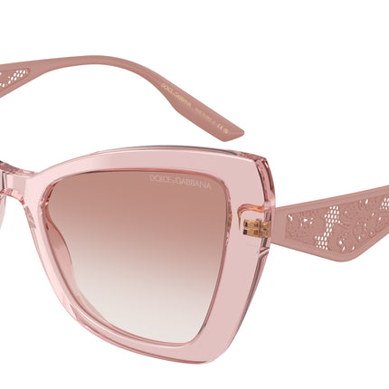 DOLCE & GABBANA DG4489 Cat Eye Sunglasses  322613-Transparent Powder Pink 55-145-18 - Color Map Pink