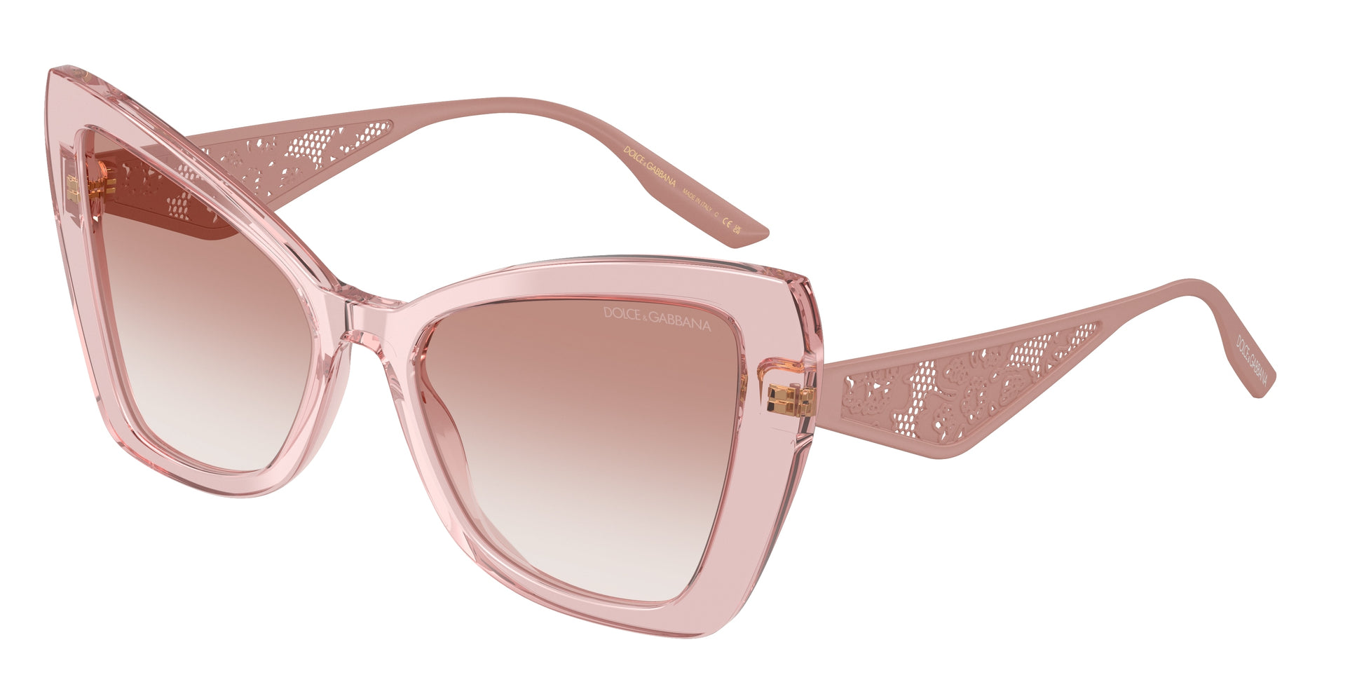 DOLCE & GABBANA DG4489 Cat Eye Sunglasses  322613-Transparent Powder Pink 55-145-18 - Color Map Pink