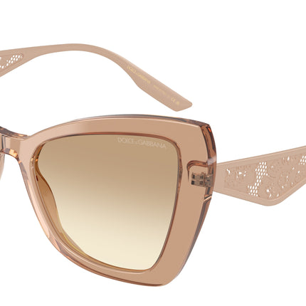DOLCE & GABBANA DG4489 Cat Eye Sunglasses  343213-Transparent Camel 55-145-18 - Color Map Brown
