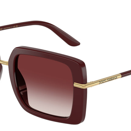 DOLCE & GABBANA DG4491 Square Sunglasses  30918H-Bordeaux 52-145-22 - Color Map Red