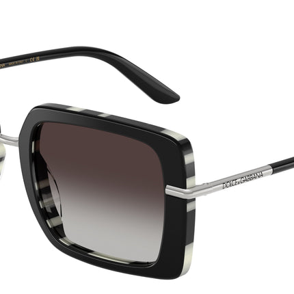 DOLCE & GABBANA DG4491 Square Sunglasses  33728G-Top Black On Zebra 52-145-22 - Color Map Black