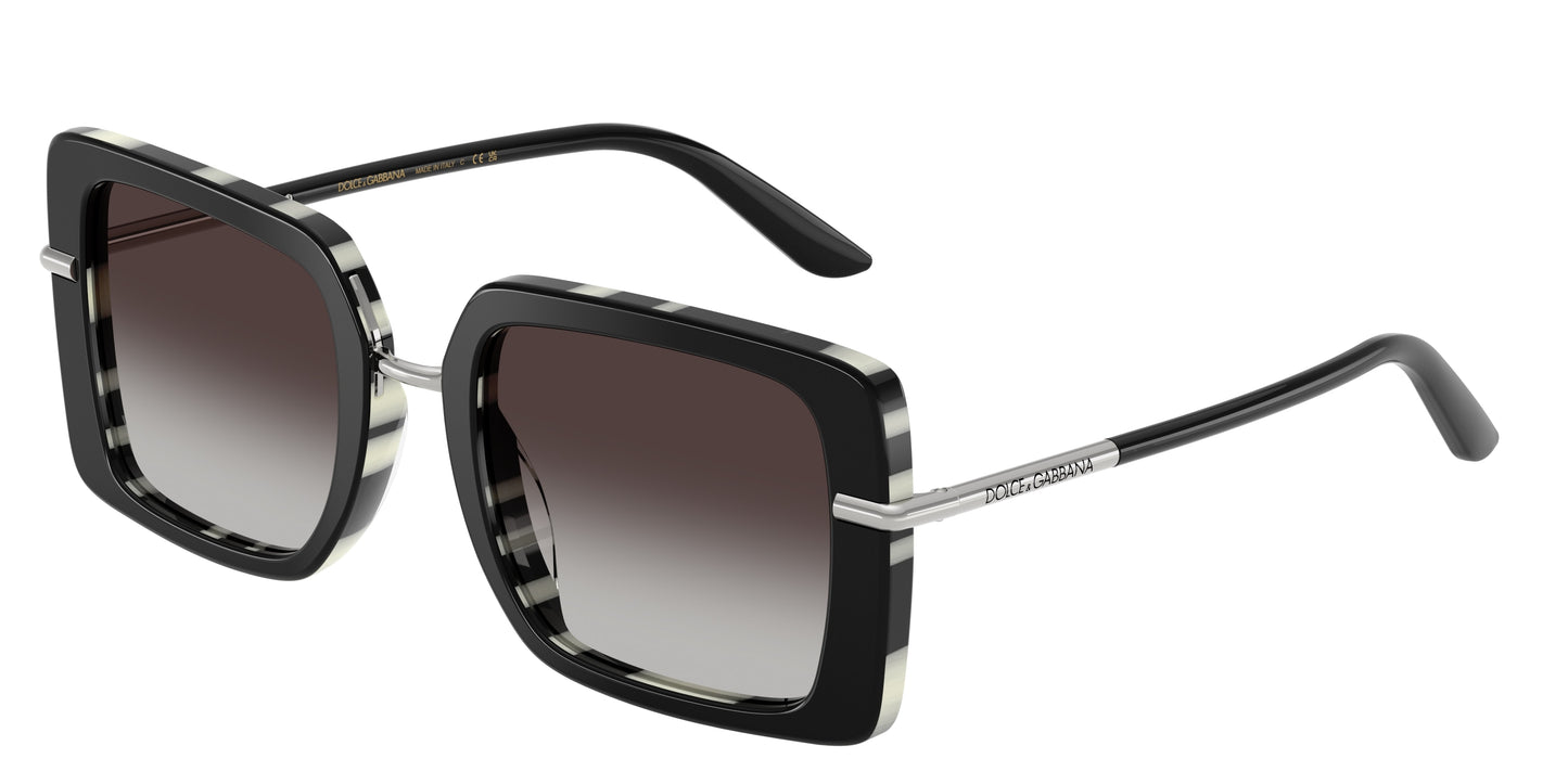 DOLCE & GABBANA DG4491 Square Sunglasses  33728G-Top Black On Zebra 52-145-22 - Color Map Black