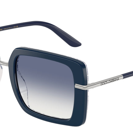 DOLCE & GABBANA DG4491 Square Sunglasses  341419-Blue On Blue Maiolica 52-145-22 - Color Map Blue