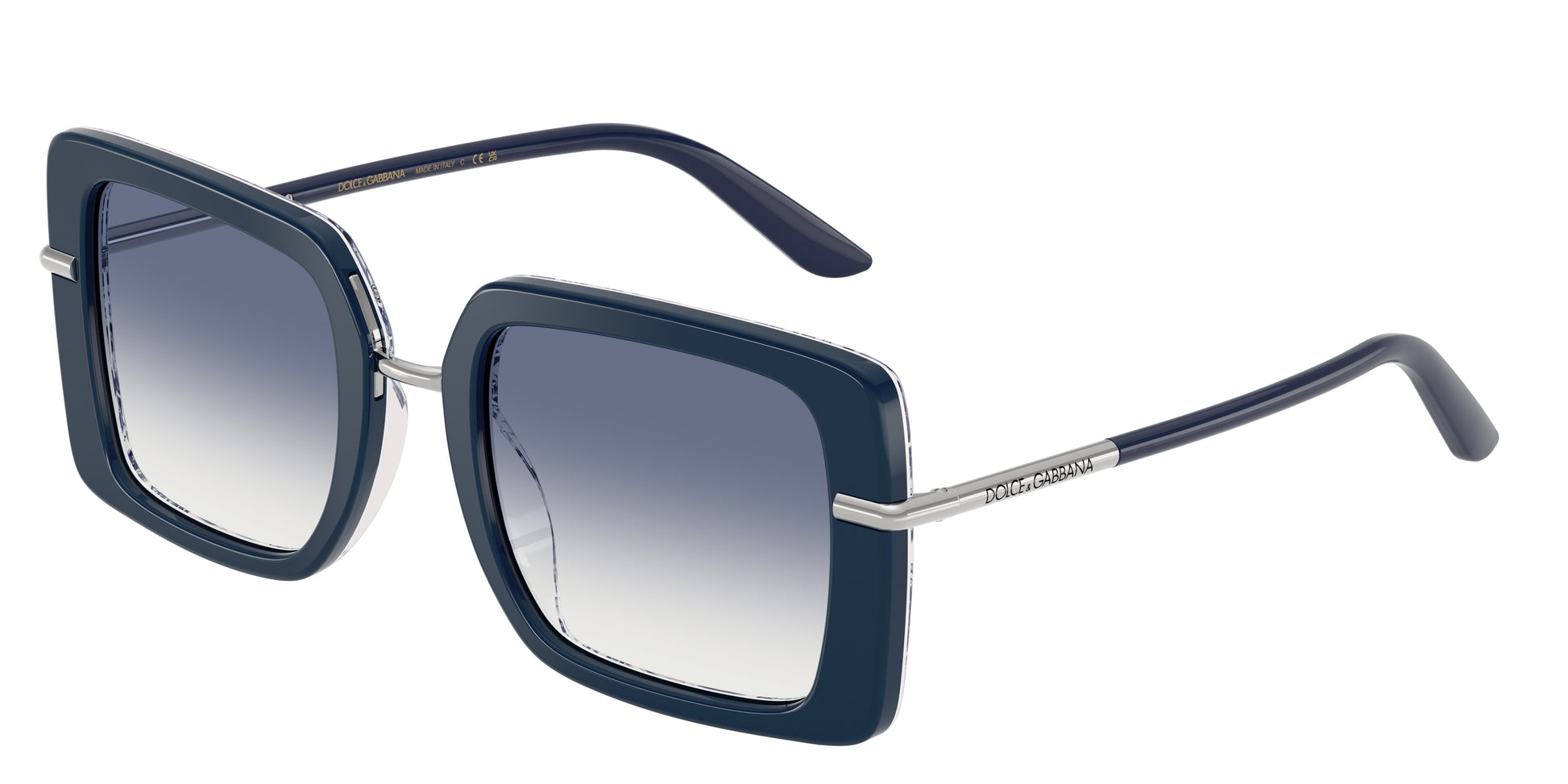 DOLCE & GABBANA DG4491 Square Sunglasses  341419-Blue On Blue Maiolica 52-145-22 - Color Map Blue