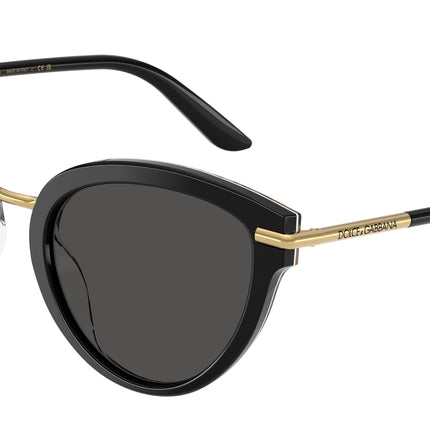 DOLCE & GABBANA DG4492 Butterfly Sunglasses  32998G-Top Black On Leo 55-145-21 - Color Map Black