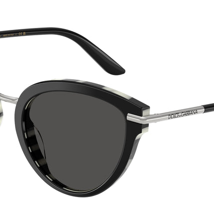 DOLCE & GABBANA DG4492 Butterfly Sunglasses  33728G-Top Black On Zebra 55-145-21 - Color Map Black