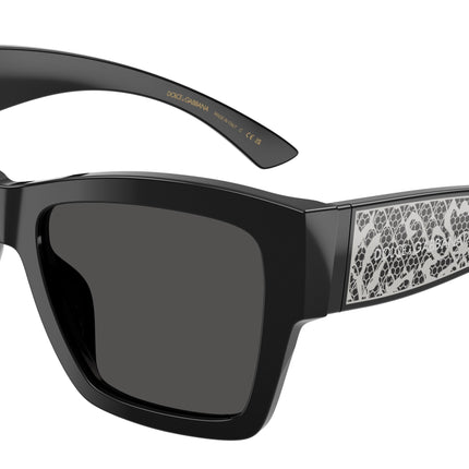 DOLCE & GABBANA DG4493 Square Sunglasses  501/87-Black 55-145-17 - Color Map Black