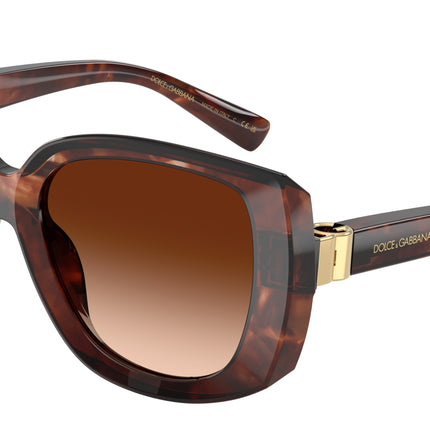 DOLCE & GABBANA DG4495 Square Sunglasses  322274-Dark Red Havana 56-140-18 - Color Map Red