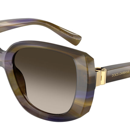 DOLCE & GABBANA DG4495 Square Sunglasses  344713-Striped Olive 56-140-18 - Color Map Green