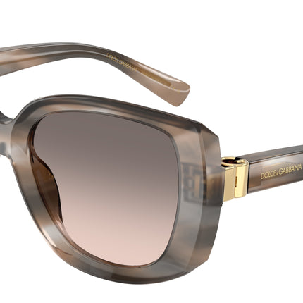 DOLCE & GABBANA DG4495 Square Sunglasses  34493B-Striped Grey 56-140-18 - Color Map Grey