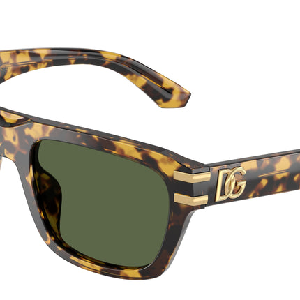 DOLCE & GABBANA DG4496 Rectangle Sunglasses  333071-Yellow Havana 54-145-21 - Color Map Tortoise