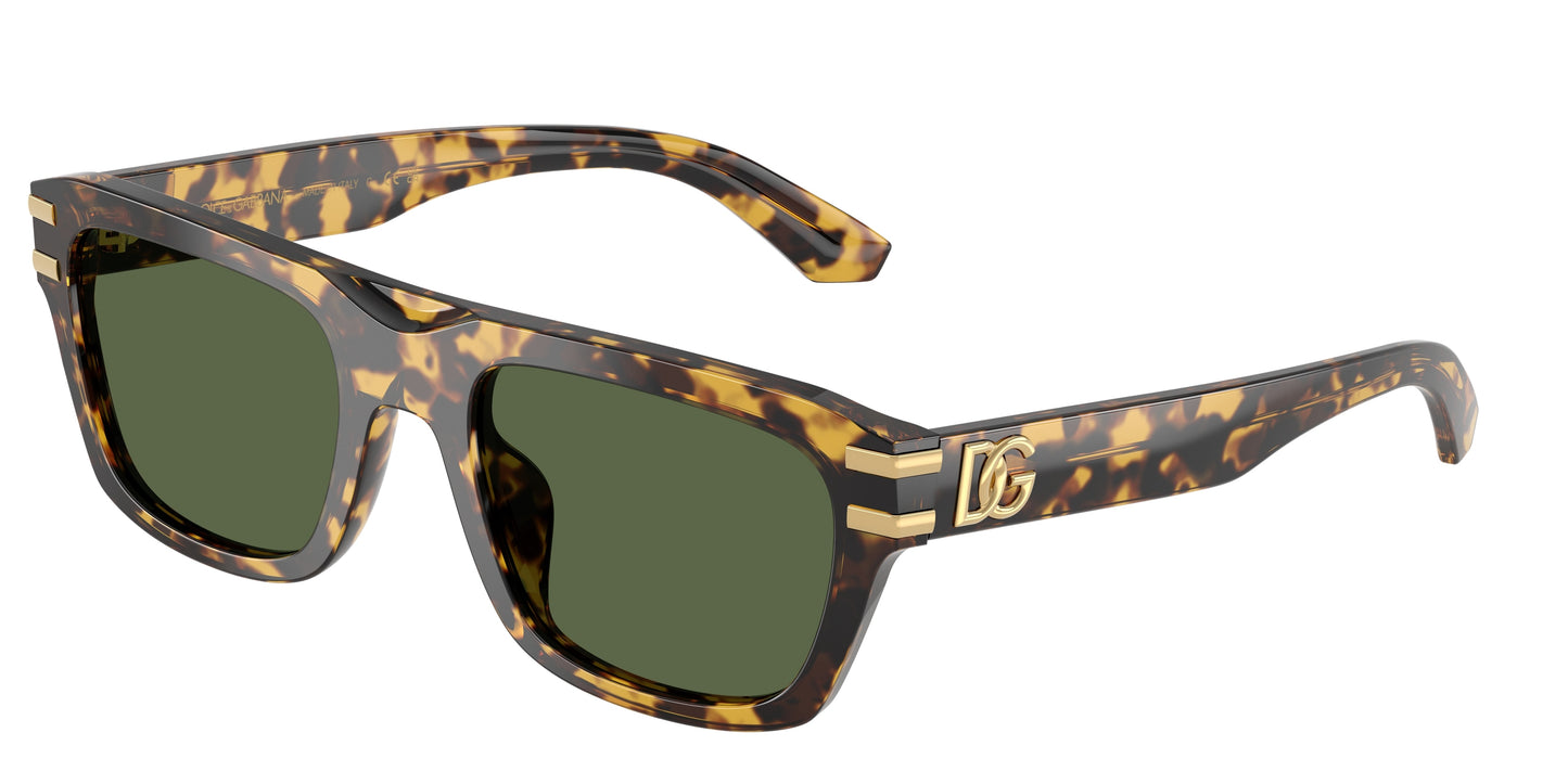 DOLCE & GABBANA DG4496 Rectangle Sunglasses  333071-Yellow Havana 54-145-21 - Color Map Tortoise