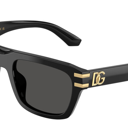 DOLCE & GABBANA DG4496 Rectangle Sunglasses  501/87-Black 54-145-21 - Color Map Black