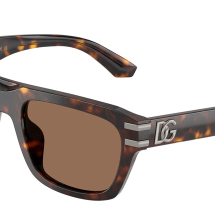 DOLCE & GABBANA DG4496 Rectangle Sunglasses  502/73-Havana 54-145-21 - Color Map Tortoise