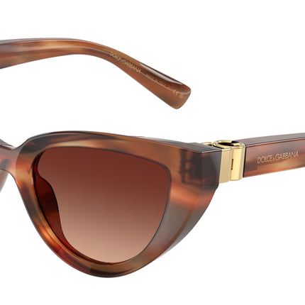 DOLCE & GABBANA DG4497 Cat Eye Sunglasses  322113-Striped Brown 52-140-18 - Color Map Tortoise