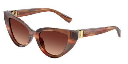 DOLCE & GABBANA DG4497 Cat Eye Sunglasses  322113-Striped Brown 52-140-18 - Color Map Tortoise