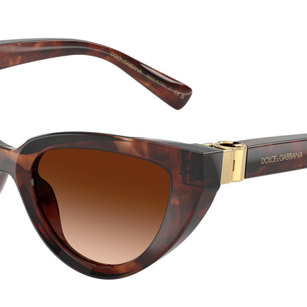 DOLCE & GABBANA DG4497 Cat Eye Sunglasses  322274-Dark Red Havana 52-140-18 - Color Map Red