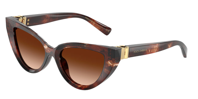 DOLCE & GABBANA DG4497 Cat Eye Sunglasses  322274-Dark Red Havana 52-140-18 - Color Map Red