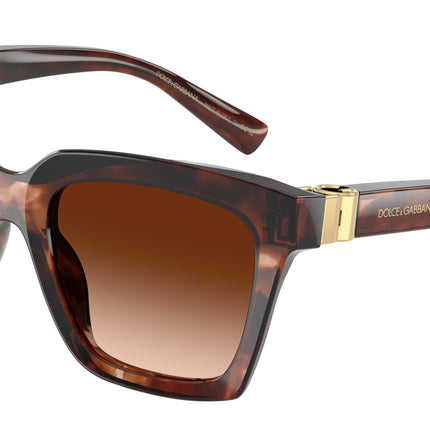 DOLCE & GABBANA DG4498 Square Sunglasses  322274-Dark Red Havana 55-140-20 - Color Map Red