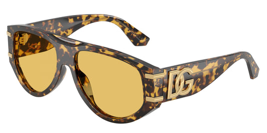DOLCE & GABBANA DG4499 Pilot Sunglasses  333085-Yellow Havana 57-145-16 - Color Map Tortoise