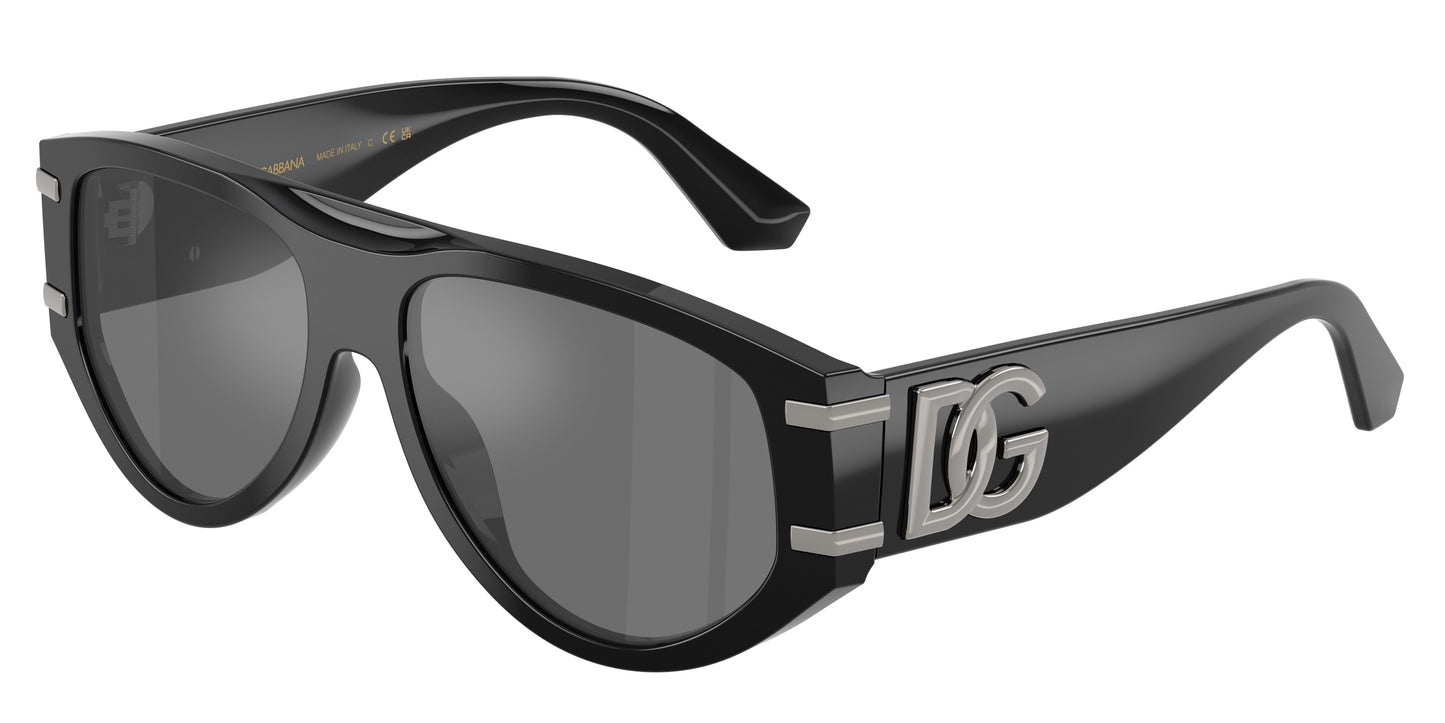 DOLCE & GABBANA DG4499 Pilot Sunglasses  501/6G-Black 57-145-16 - Color Map Black
