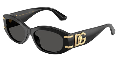 DOLCE & GABBANA DG4502 Oval Sunglasses  501/87-Black 55-145-18 - Color Map Black