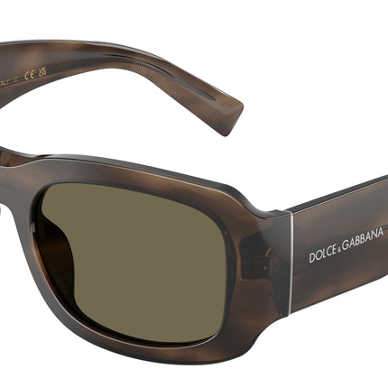DOLCE & GABBANA DG4503 Rectangle Sunglasses  3200/3-Striped Tobacco 57-140-19 - Color Map Brown