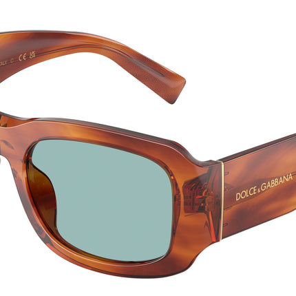 DOLCE & GABBANA DG4503 Rectangle Sunglasses  322180-Striped Ginger 57-140-19 - Color Map Brown