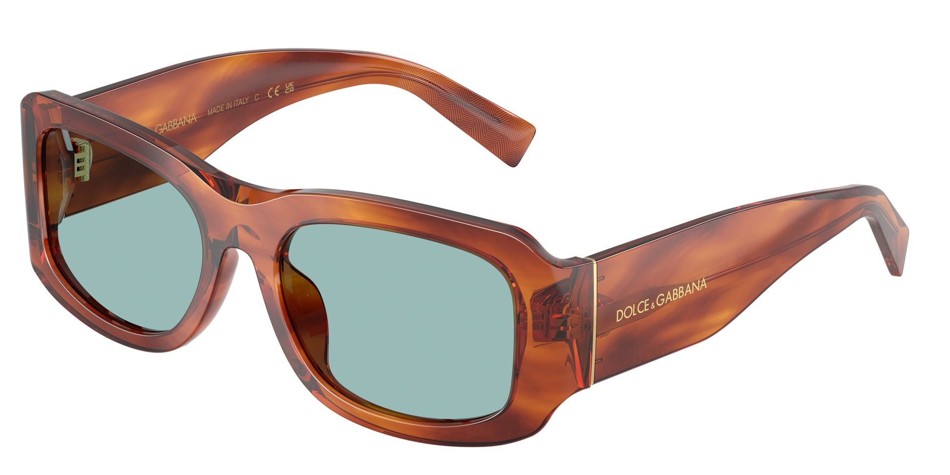 DOLCE & GABBANA DG4503 Rectangle Sunglasses  322180-Striped Ginger 57-140-19 - Color Map Brown