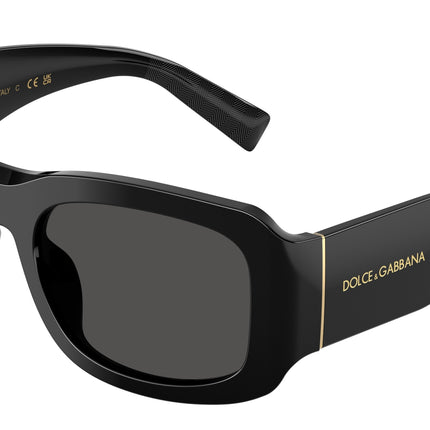 DOLCE & GABBANA DG4503 Rectangle Sunglasses  501/87-Black 57-140-19 - Color Map Black