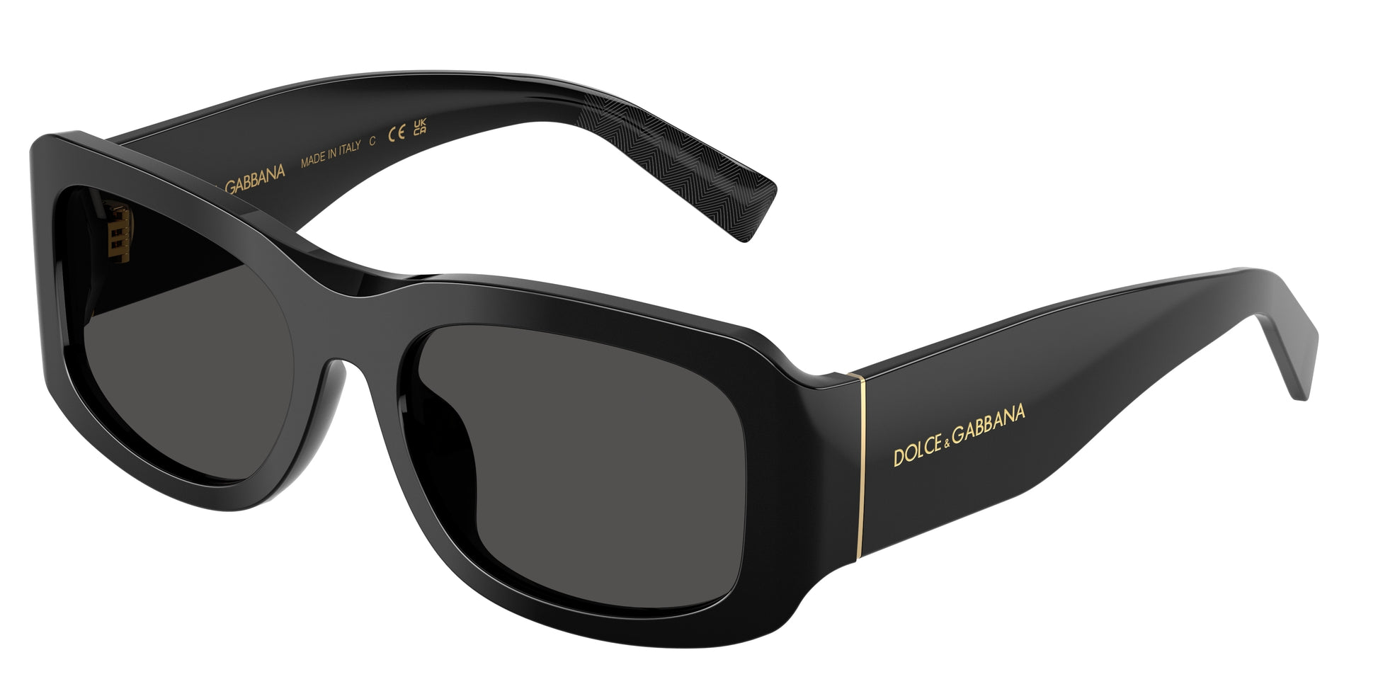 DOLCE & GABBANA DG4503 Rectangle Sunglasses  501/87-Black 57-140-19 - Color Map Black