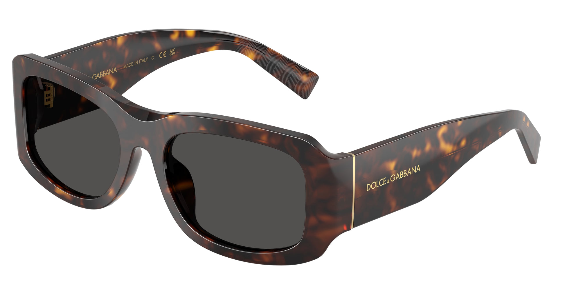 DOLCE & GABBANA DG4503 Rectangle Sunglasses  502/87-Havana 57-140-19 - Color Map Tortoise